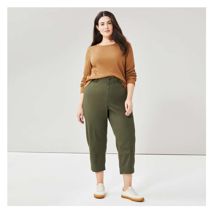 Women+ Barrel Leg Twill Pant